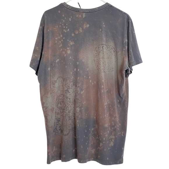 Marine Layer Upcycled Tee Shirt Mens Size Medium Large Gray Acid Wash Stencil - Picture 2 of 12